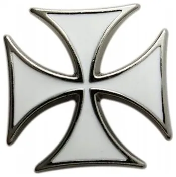 Maltézský kříž bílý odznak na šroubek připínací