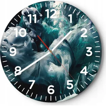 Hodiny Kuchyňské nástěnné hodiny 30x30 Mrak Moderní skleněné hodiny do obýváku Tiché