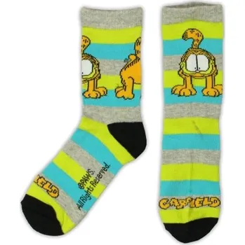 PONOŽKY GARFIELD UNISEX zelený proužek 23/26