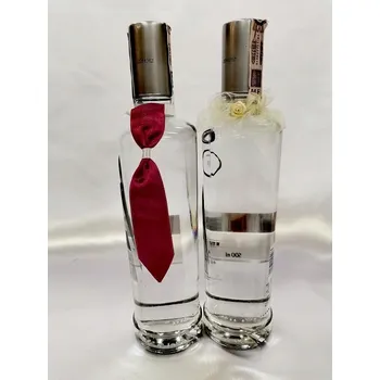 Svatební dekorace ZÁVĚSKA NA SVATEBNÍ LÁHEV KRAVATA MINI ECRI BOR