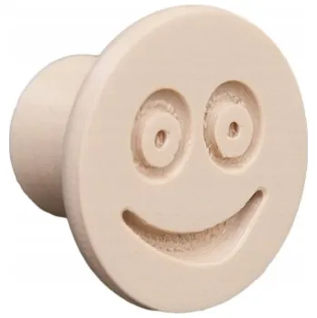 Nábytkové kování Nábytková úchytka pružná, emotikon usměv, béžová