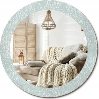 Zrcadlo Zrcadlo s potiskem do koupelny, ložnice, obývacího pokoje, Hlemýžď na louce, průměr 70 cm