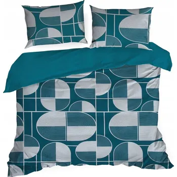 Povlečení Povlečení 220x200 moderní geometrický vzor, tmavě modré