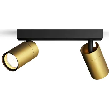 Nástěnné svítidlo Philips Idris bodové koupelnové svítidlo 2x GU10 5W bez zdroje 24cm IP44, černá/zlatá