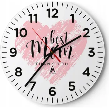 Hodiny Nástěnné hodiny do obýváku 40x40 Srdce Kulatý Skleněné hodiny Loft Tiché