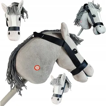 Hobby horsing Hlava koně na tyči zvuky hříva plyšová Hobby Horse šedá