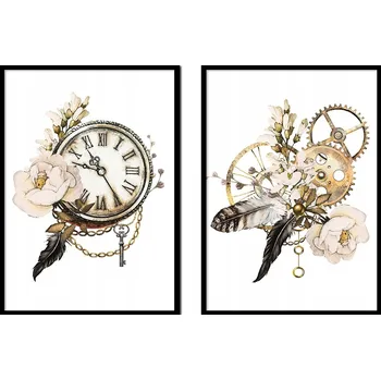 Obraz Obraz plakát v rámu 53x73cm Dyptych Hodiny P1915