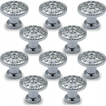 10x NÁBYTKOVÁ ÚCHYTKA CHROM LESKLÁ, KNOFLÍK NA NÁBYTEK, KNOFLÍK NA SKŘÍŇKU GLAMOUR