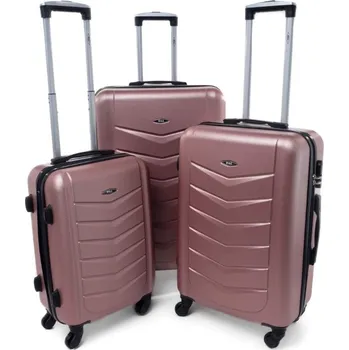 Sada 3 kufrů KEMER RGL 520 Růžově červená