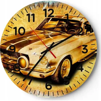 Hodiny Kuchyňské nástěnné hodiny 30x30 Motorismus Moderní skleněné hodiny Tiché