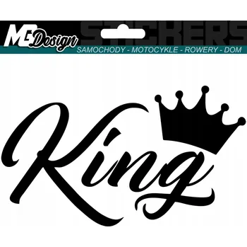Samolepicí dekorace na vozidlo NÁLEPKA na auto NÁPIS KING CROWN KORUNA 10x17
