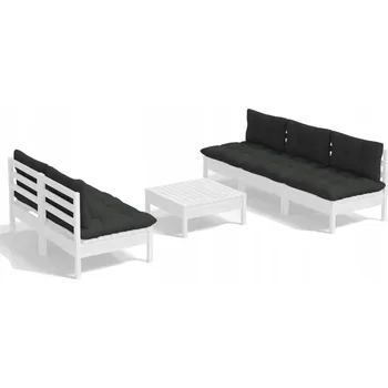 Zahradní sestava Zahradní nábytek z masivu VidaXL, bílý, 1 díl
