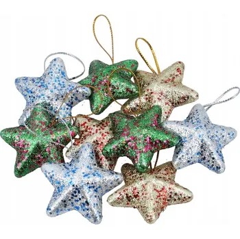 Vánoční dekorace Vánoční Baňky ozdoby na stromeček, dekorativní HVĚZDY k zavěšení na VÁNOČNÍ STROMEK