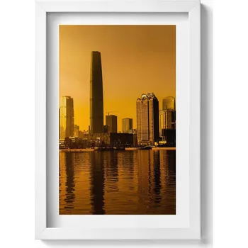 Obraz Dekorativní nástěnný obraz v rámu s grafikou Řeka Zhujiang Čína 20x30 cm