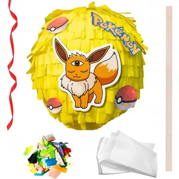 Obraz PINIATA Bulbozaur Pokemon 90 CM Tyč Konfety Sáčky na sladkosti Stuhy