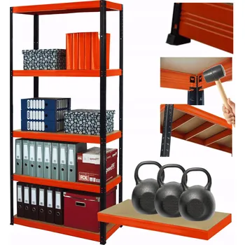 Dílenský regál Kovový regál do skladu HELIOS 180x75x35cm 5 polic x 350kg ODOLNÝ PL