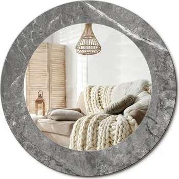 Zrcadlo Zrcadlo s potiskem do koupelny ložnice obývacího pokoje Rustikální mramor fi 50 cm