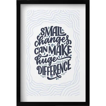 Obraz Ozdobný nástěnný obraz v černém rámu s grafikou Inspirující nápis 40x60 cm