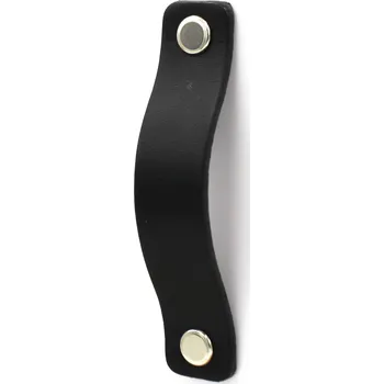 Nábytkové kování Držák na nábytek ČERNÝ kožený na 8 cm nábytkové úchytky + šroubky pro montáž