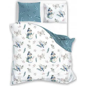 Povlečení POVLEČENÍ bavlněné Zimní přátelé/modré - 180x200 - 3 dílné