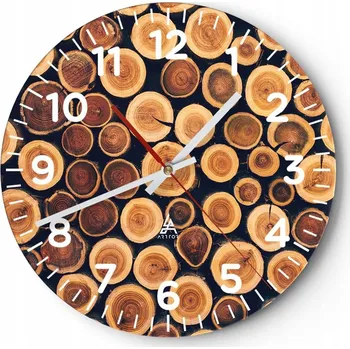 Hodiny Nástěnné hodiny do obýváku 40x40 Kmen Stromu Skleněné hodiny Loft Tiché