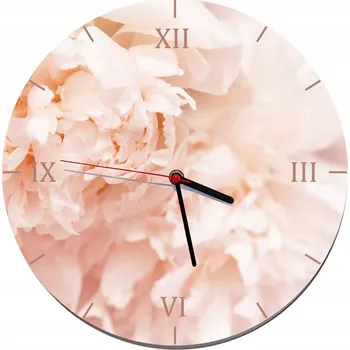 Hodiny Nástěnné hodiny do obývacího pokoje Dekorace do pokoje Květiny Pivoňky 30 cm