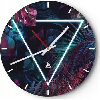 Hodiny Nástěnné hodiny do kuchyně 30x30 Abstrakce Skleněné hodiny do obýváku Tiché