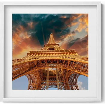 Obraz Dekorativní nástěnný obraz do pokoje Eiffelova věž v záři slunce 50x50 cm