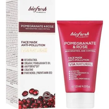 Pleťová maska Maska na tvár proti znečisteniu Pomegranate & Rose 125ml