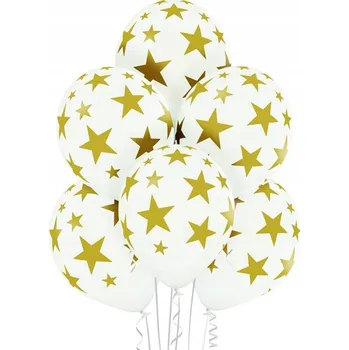Balónek Balónky Belbal pastelové bílé s hvězdičkami 30 cm 6 Ks