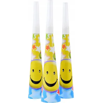 Party dekorace Narozeninové trubky s úsměvem, obličeje, emotikony 6 Ks ARPEX