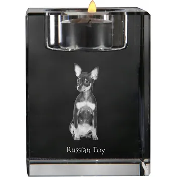 Svícen Ruský toy křišťálový svícen s motivem psa na čajovou svíčku / ohřívač