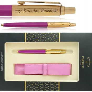 ZLATÉ PROPISKA PARKER JOTTER MAGENTA, POZLÁCENÉ 24 KARÁTOVÝM ZLATEM, S POUZDRO + GRAVÍROVÁNÍ