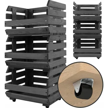 Dílenský regál Dřevěný skladový regál Wamar-Sosenka 79 x 37 x 30 cm, max. nosnost 50 kg na polici