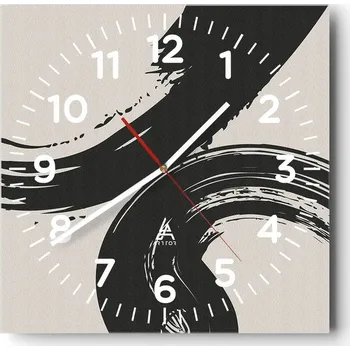 Hodiny Velké nástěnné hodiny 40x40 cm Umělecké skleněné hodiny Čtvercové Tiché