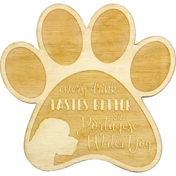 Obraz Portugalský vodní pes gravírované podložky pod hrnek se psem, 4 kusy