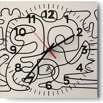 Hodiny Nástěnné hodiny do obýváku 40x40 Abstrakce Tiché hodiny Skleněné hodiny Bez hlučnosti