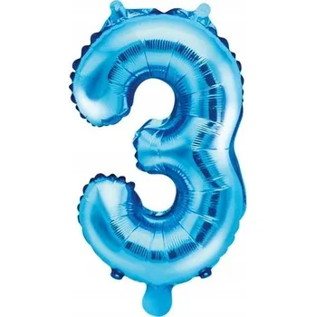 Balónek Fóliový balónek ČÍSLICE 3 modrý - 42" ~100 cm