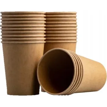 Jednorázové nádobí Jednorázové kelímky papírové KRAFT 300ml 50 kusů