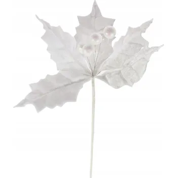 Vánoční dekorace Sametová vánoční hvězda - bílá