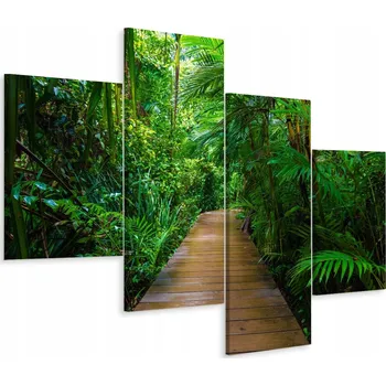 Obraz Čtyřdílný obraz STROMY Zeleň Molo 3D 80x50