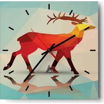 Hodiny Velké nástěnné hodiny 40x40 cm Zvířata Skleněné tiché hodiny