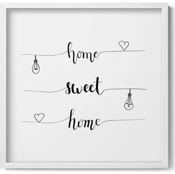 Obraz Nástěnný obraz v bílém rámu Nápis do bytu home sweet home 50x50 cm