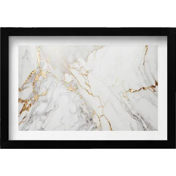 Obraz Dekorativní nástěnný obraz v černém rámu do pokoje Světlý mramor 30x20 cm