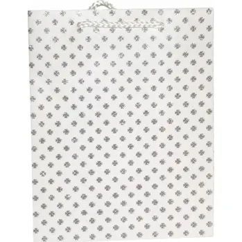 Dárková taška DÁRKOVÁ TAŠKA TAŠKA BÍLO-STŘÍBRNÁ-GLITROVÁ 42X32X12 CM 3