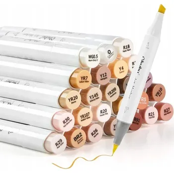 Fixy Ohuhu 24 ks Fixy v odstínech pleti, Fixy Fixy