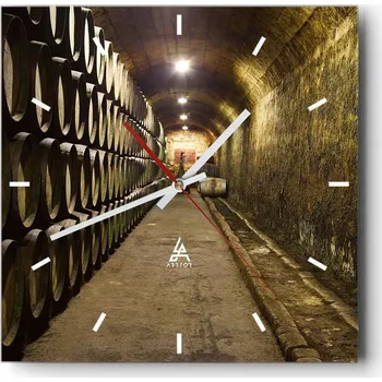 Hodiny Velké nástěnné hodiny 40x40 Vinárna - Tiché skleněné hodiny