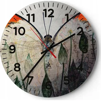Hodiny Nástěnné hodiny do obýváku 40x40 Abstrakce Kulatý Skleněné hodiny Loft Tiché