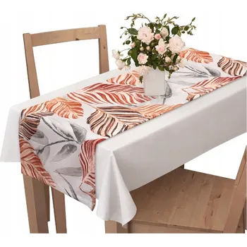 ubrus DEKORATIVNÍ BĚHOUN NA STŮL 40x120 CM S MOTIVEM LISTŮ - UBRUS NA STŮL