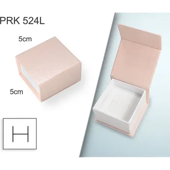 Dárková krabička Krabička na šperky. Materiál papír . Ozn. PRK 524L. Velikost 5x5cm. Barva sv. Růžová s překlopem